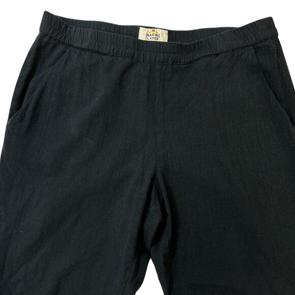Marine Layer Pants Cropped Pull On Washed Black Tencel Elastic Waist  Sz Small - Picture 5 of 12